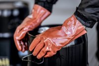Nitras Chemikalienschutzhandschuhe | rot | PVC | Gr. 10 | Schutzhandschuhe