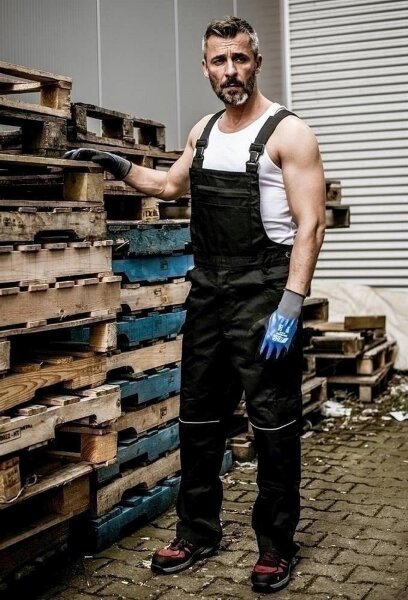 NITRAS Arbeitshose Motion Tex Plus, Herren, kurze Hose, grau-schwarz, Größe 64 – Böttcher AG