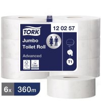 Tork Jumbo Toilettenpapier | 2-lagig | weiß | 6 Rollen