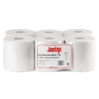 Jantex Handtuchrollen für Innenabrollung | weiß | 1-lagig | 6 Rollen