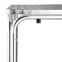 Bolero quadratischer Bistrotisch - Edelstahl - 4 Beine - 70cm