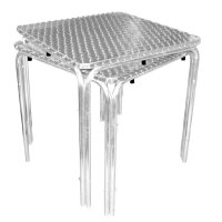 Bolero quadratischer Bistrotisch - Edelstahl - 4 Beine - 70cm