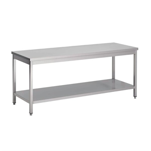Arbeitstisch Gastro M mit Regalboden - 200 x 60 x 88 cm - Edelstahl