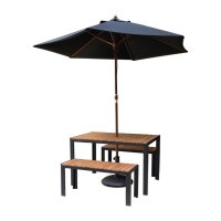 Bolero rechteckiger Stahl- und Akazienholztisch - 120 x 80cm - 1 Tisch