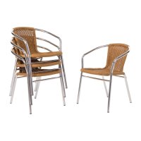 Bolero Korbstühle mit Armlehne in Aluminiumdesign...