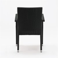 Bolero Rattan Stühle mit Armlehne | anthrazit | 4 Stühle