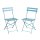 Bolero klappbare Terrassenstühle | Stahl | azurblau | 2 Stühle