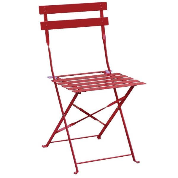 Bolero klappbare Terrassenstühle | Stahl | rot | 2 Stühle
