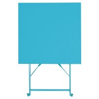 Bolero quadratischer klappbarer Terassentisch | Stahl | 60 cm | Bistrotisch | azurblau