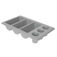 APS Besteckkasten 6 Fächer - Kunststoff - grau -...