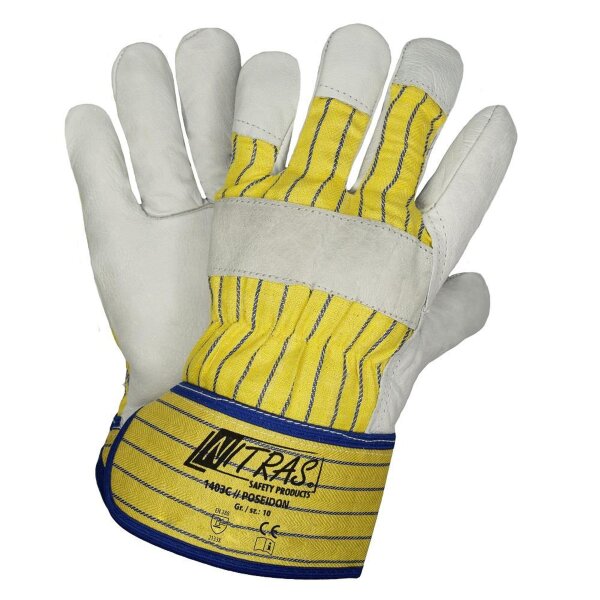 Arbeitshandschuhe | 12 Paar Nitras POSEIDON Lederhandschuhe | Gr. 10