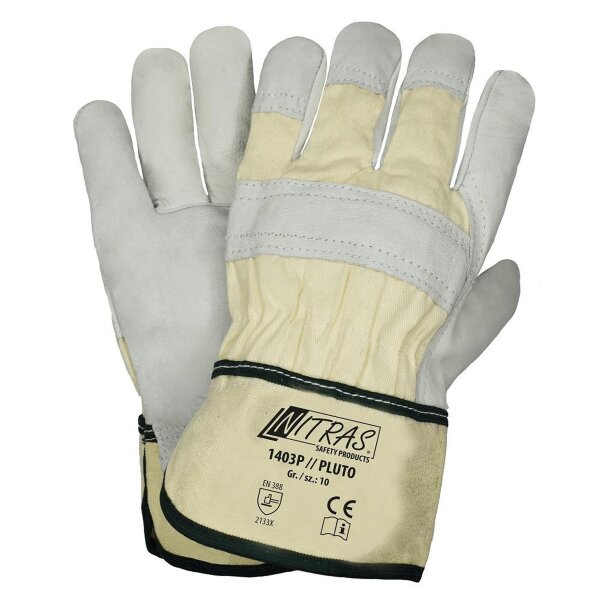 Arbeitshandschuhe | 12 Paar Lederhandschuhe Nitras PLUTO | Gr. 10
