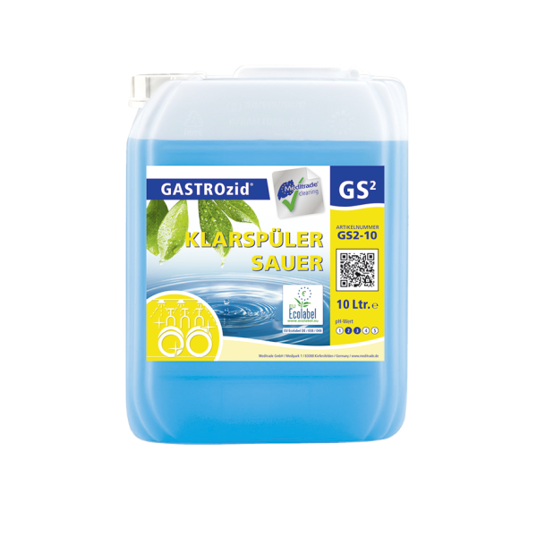 Klarspüler sauer GASTROzid GS2 - 1 x 10 L oder 1 x 20 L - für alle Wasserhärten