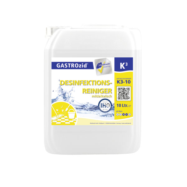Desinfektionsreiniger GASTROzid  K3-10  - 1 x 10 L Kanister - mildalkalisch