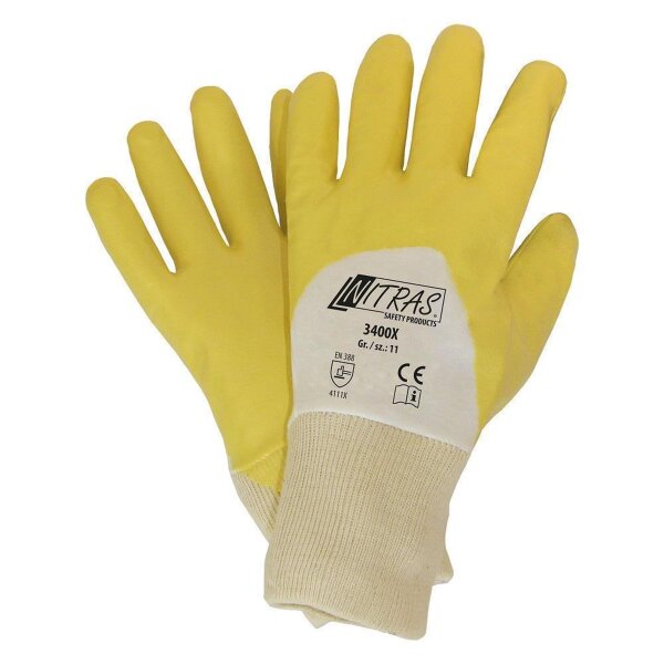 Arbeitshandschuhe | 12 Paar Nitras Nitrilhandschuhe | gebleicht | Gr. 7 - 11