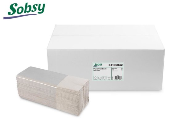 Sobsy Papierhandtücher | 1-lagig | C-Falz | 25 x 31cm | 4000 Handtücher