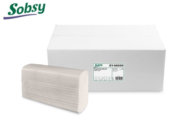 Sobsy Papierhandtücher | 2-lagig | recycling | 20,5 x 24 cm | 3750 Handtücher