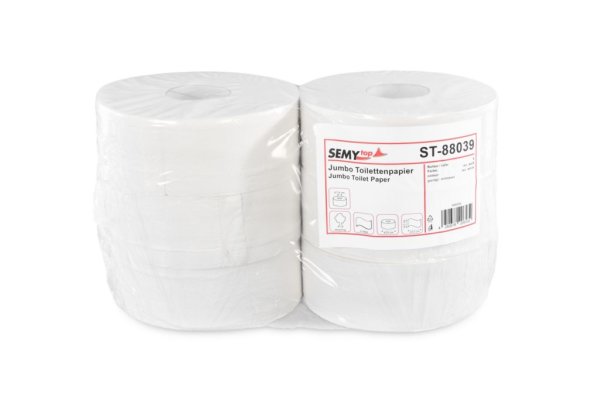 Jumbo Toilettenpapier SemyTop - 2-lagig - Ø 25 cm - recycling - 6 Rollen