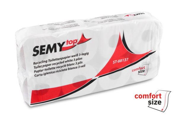 Toilettenpapier SemyTop - 3-lagig - 72 Rollen - 9,6 x 13,5 cm - Langblatt
