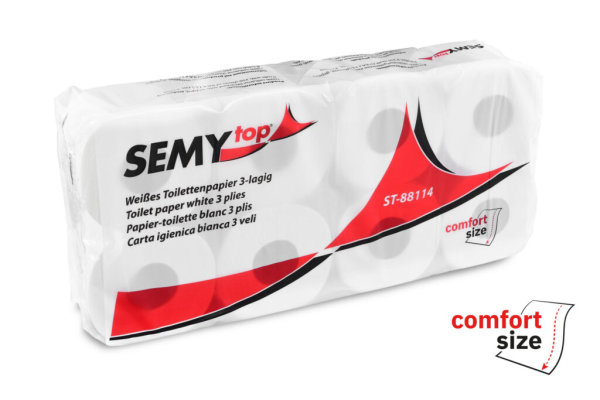 Toilettenpapier SemyTop - 3-lagig - 72 Rollen - Zellstoff - Langblatt