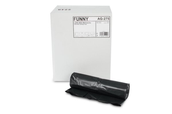 Müllbeutel Funny - 75 Abfallbeutel - schwarz - ca.240 L - Müllsäcke