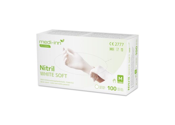 Medi-Inn Nitrilhandschuhe White Soft - Gr. S - XL - 1000 Einmalhandschuhe