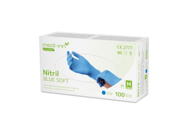 Medi-Inn Nitrilhandschuhe Blue Soft - Gr. S - XL - 1000 Einmalhandschuhe