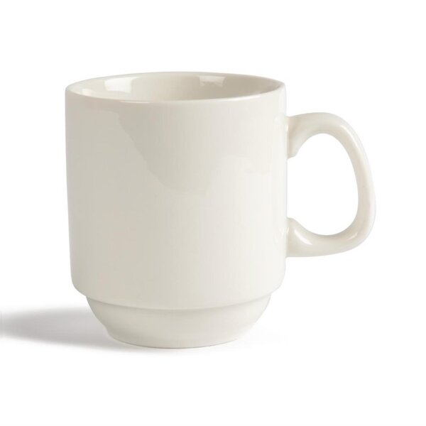 Olympia Ivory stapelbare Henkelbecher - 28,4cl - Prozellan - 12 Becher
