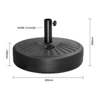 Bolero Sonnenschirm Sockel - schwarz - 20Ltr - Schirmständer