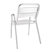 Bolero Bistrostühle mit Unterarmlehne - Aluminium - 4 Stühle - silber