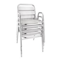 Bolero Bistrostühle mit Unterarmlehne - Aluminium - 4 Stühle - silber
