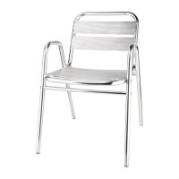 Bolero Bistrostühle mit Unterarmlehne - Aluminium - 4 Stühle - silber
