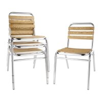 Bolero Bistrostühle Eschenholz - Alu + Holz - 4 Stühle