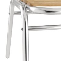 Bolero Bistrostühle Eschenholz - Alu + Holz - 4 Stühle