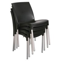 Bolero Bistrostühle mit Ablaufloch - Kunststoff - schwarz - 4 Stühle