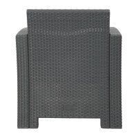 Bolero PP Sessel- und Tischgeflecht-Set - Grau - Kunststoff - 3tlg.