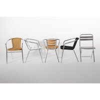 Bolero PP Sessel- und Tischgeflecht-Set - Grau - Kunststoff - 3tlg.