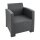 Bolero PP Sessel- und Tischgeflecht-Set - Grau - Kunststoff - 3tlg.