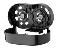 PlastiQline 2Rollenspender - Kunststoff - Toilettenpapierspender - schwarz