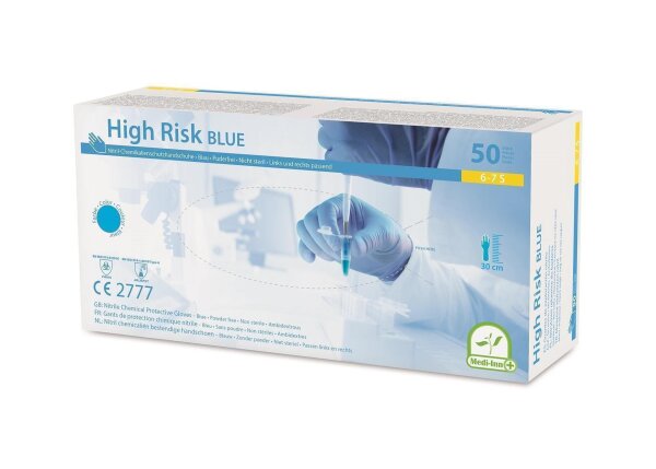 500 Nitrilhandschuhe MEDI-INN High-Risk - blau - Gr. S - XXL - Einmalhandschuhe