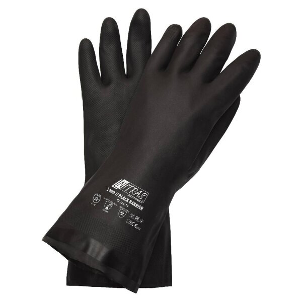 Nitras Black Barrier 144 Paar Chemikalienhandschuhe - schwarz - Gr. 7 - 11