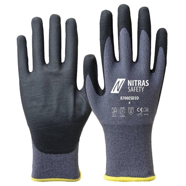 Nitras Antistatikhandschuhe  Spezial-Stretch-Strick  144 Paar Arbeitshandschuhe