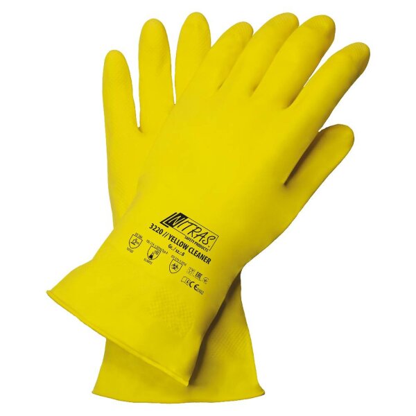 Nitras Cleaner 144 Paar Latexhandschuhe | gelb | Gr. 7 - 10