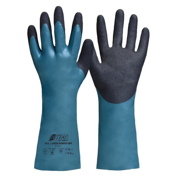 Nitras Green Barrier Grip Chemikalienhandschuhe - Nitrilhandschuhe - 72 Paar