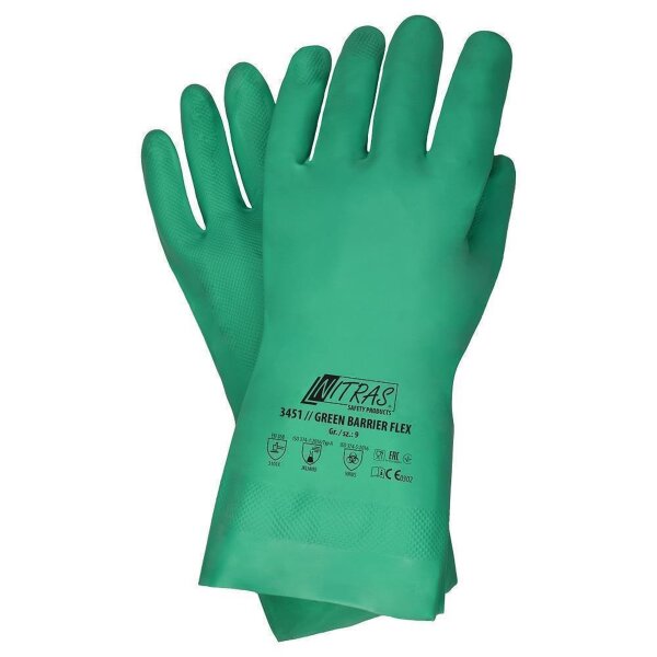 Nitras Green Barrier Flex Chemikalienhandschuhe - 144 Paar Handschuhe Gr. 7 - 11