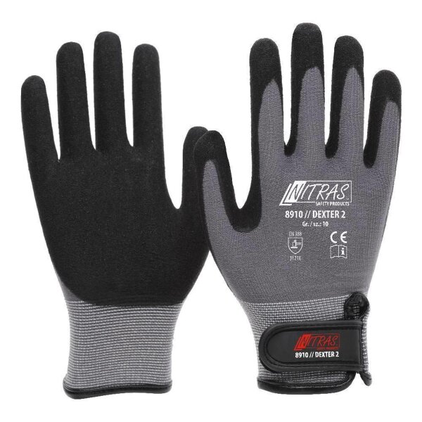 Arbeitshandschuhe  | 60 Paar Nitras Dexter 2 Mechanikerhandschuhe | Gr. 8 - 11