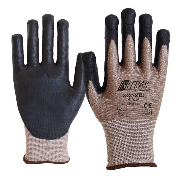 Arbeitshandschuhe | 50 Paar Nitras STEEL | Gr.10 | Stichschutzhandschuhe