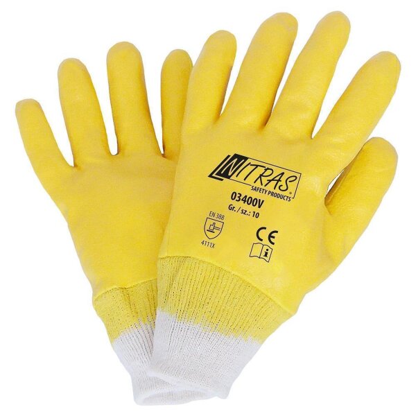 Arbeitshandschuhe | 144 Paar Nitras Nitrilhandschuhe | vollbeschichtet | Gr. 7 - 11