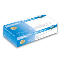 1000 Latexhandschuhe Unigloves Select Blue Gr. S - XL - unsteril - puderfrei - blau - Lebensmittel zugelassen