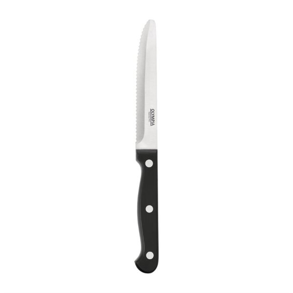 Olympia Steakmesser mit runder Spitze - schwarz - 21,5cm - 24 Messer